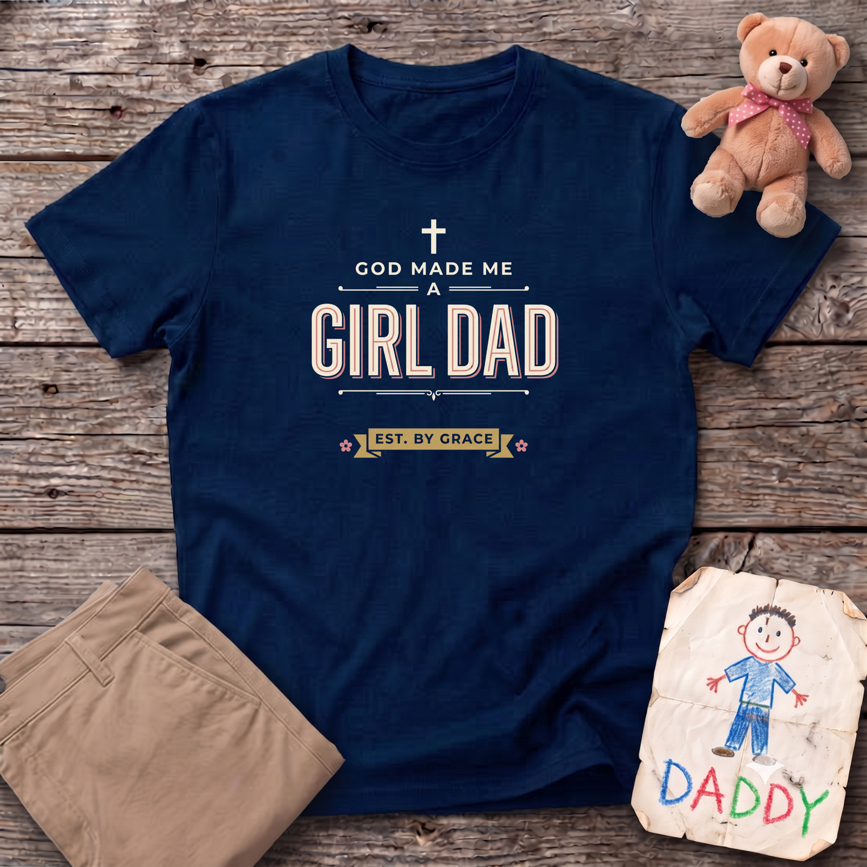 God Made Me a Girl Dad Tee